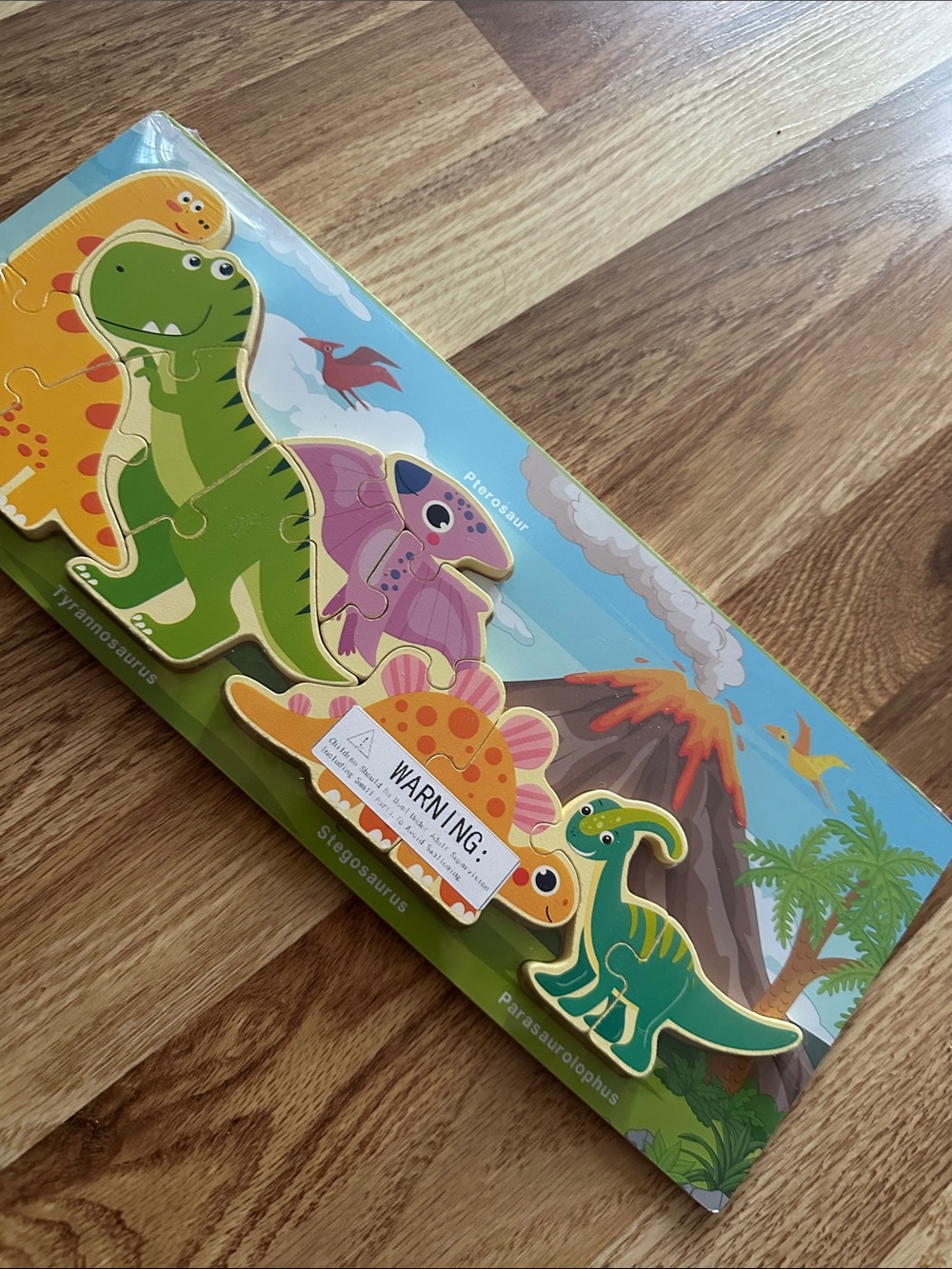 Montessori Mama Wooden Jigsaw Dinosaur Toddler Puzzle - Wooden Puzzles for Kids